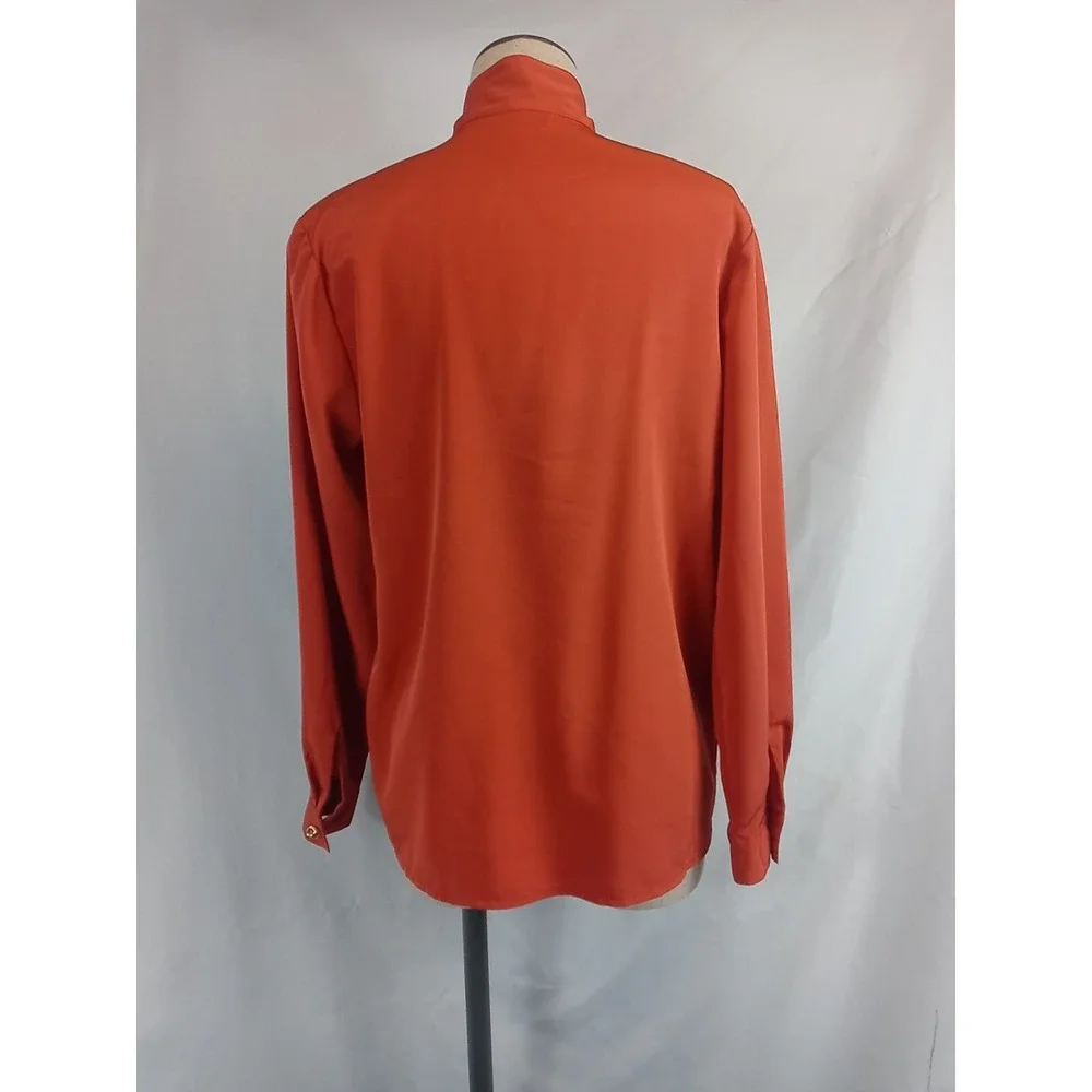 VTG Jason Roberts Dress Blouse Womens Size 8 High Neck Full Button Top 80s Style - Picture 2 of 11
